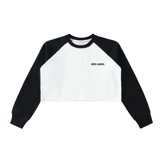 REV Essential Cropped Sweatshirt Wht/Blk