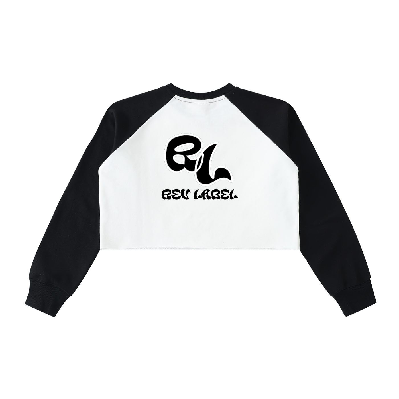 REV Essential Cropped Sweatshirt Wht/Blk