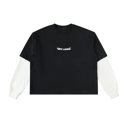 Rev Essential Contrast Long Sleeve Blk/Wht