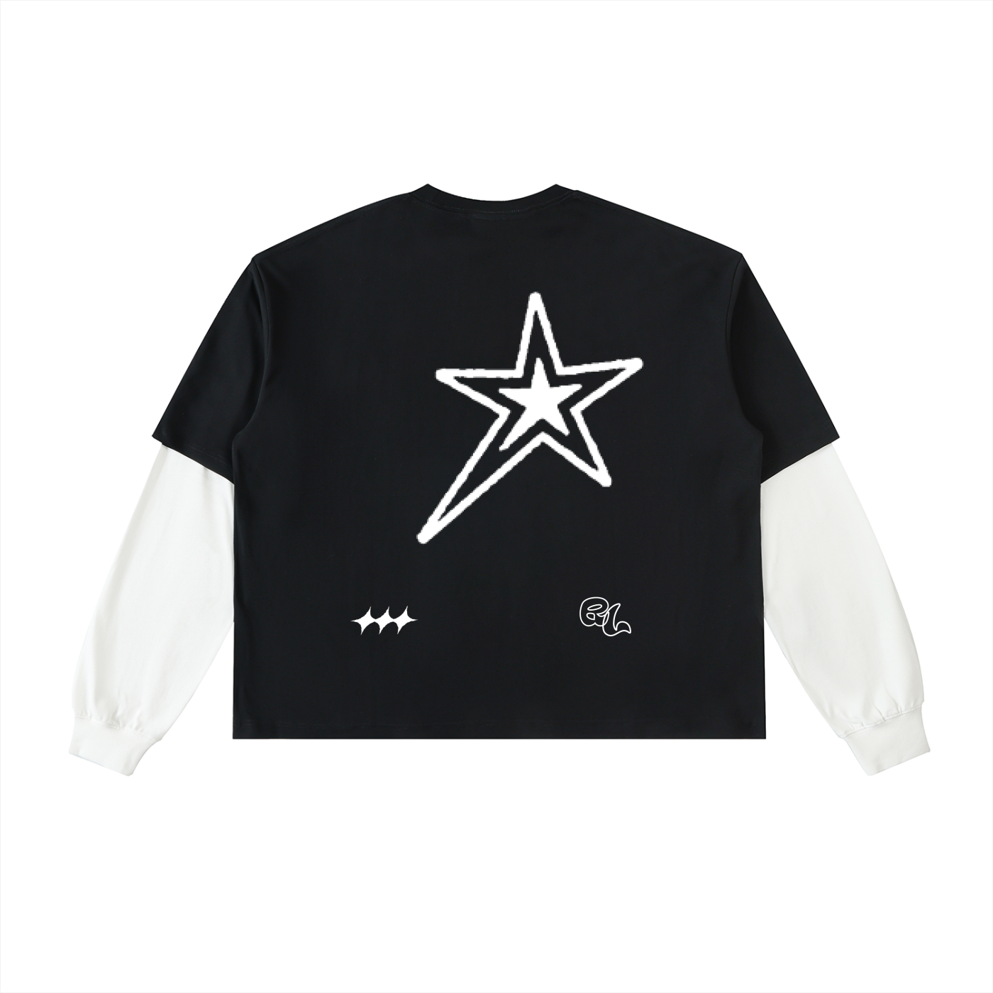 Rev Essential Contrast Long Sleeve Blk/Wht