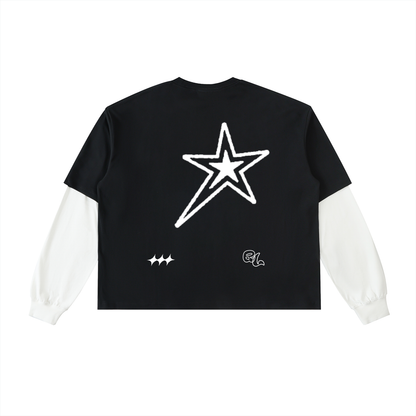 Rev Essential Contrast Long Sleeve Blk/Wht