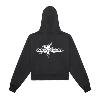 REV Essential Cropped Zip-Up Black